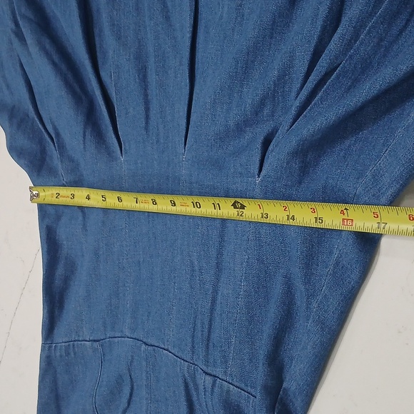 Plated Denim Blue Midi Dress,J.CREW,  Size 2, pre-loved excellent conditions - Picture 14 of 16